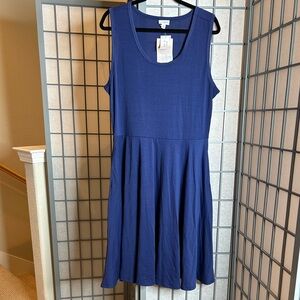 NWT LuLaRoe Nicki Blue Sleeveless A-Line Dress